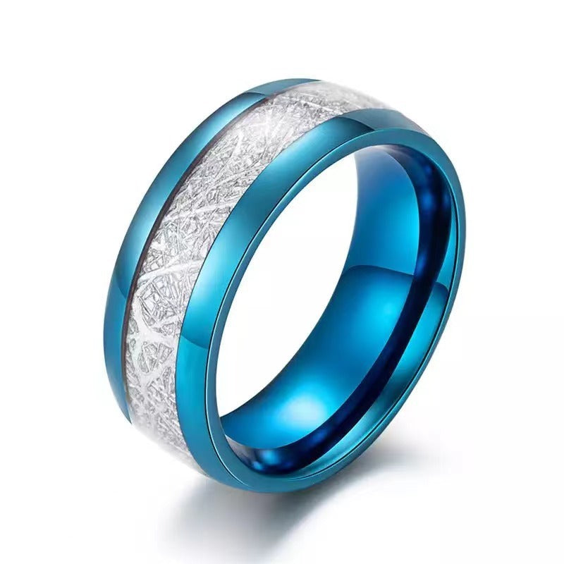 Two Tone Unisex Tungsten Inlaid Ring.