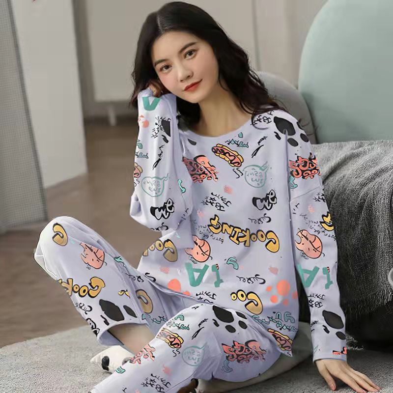 Cute Cartoon Print 2 -Piece Lounging Set