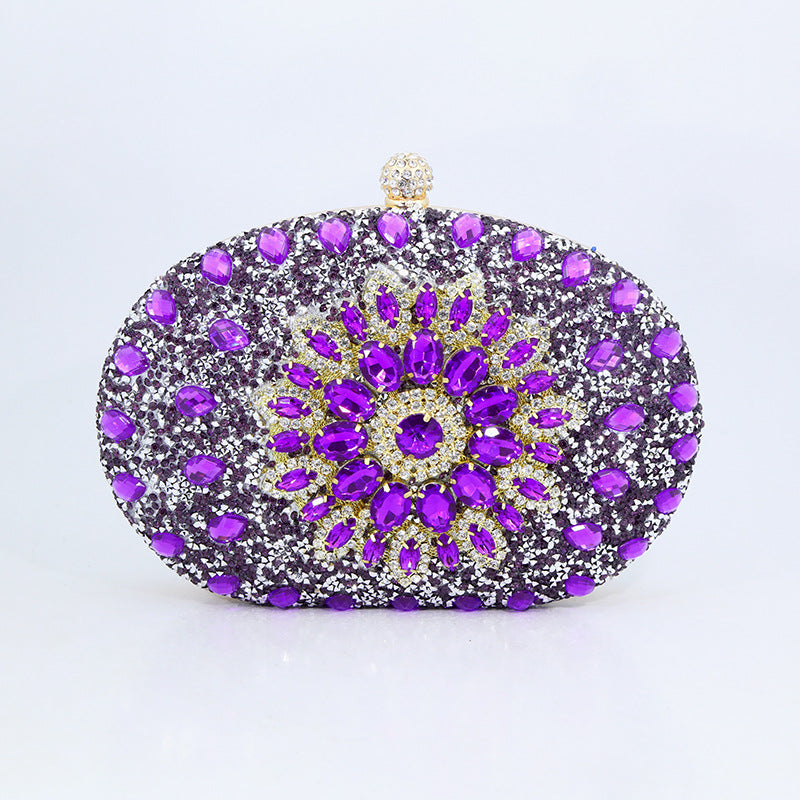 Sparkling Sunflower Style Diamond Evening Bag Clutch