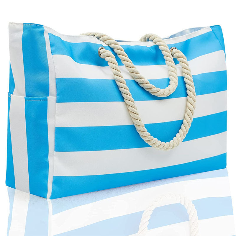 Canvas Striped Large Beach Traveling Bag