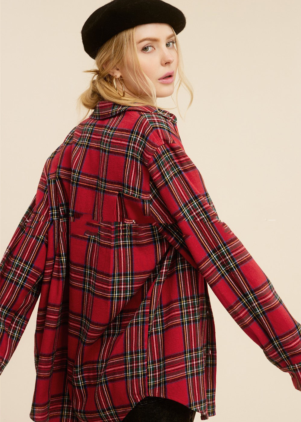 Modern Clasic Polo Collar Plaid Button Down Shirt