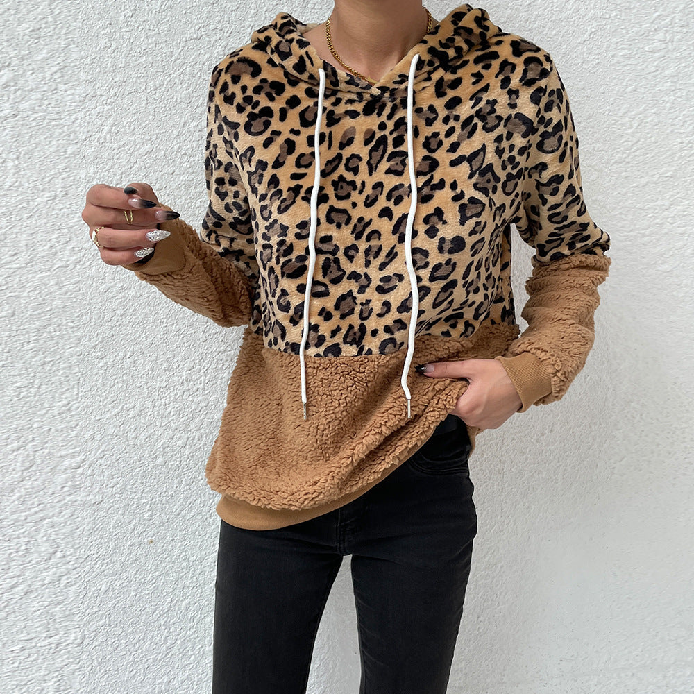 Patchwork Animal Print  Hoodie  Sweater