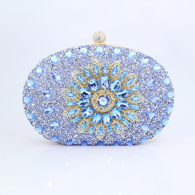 Sparkling Sunflower Style Diamond Evening Bag Clutch