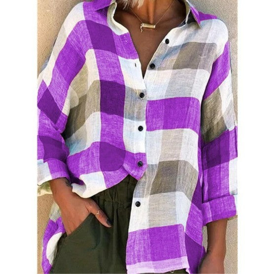 A Dash Of Class Colorblock Plaid Shirt