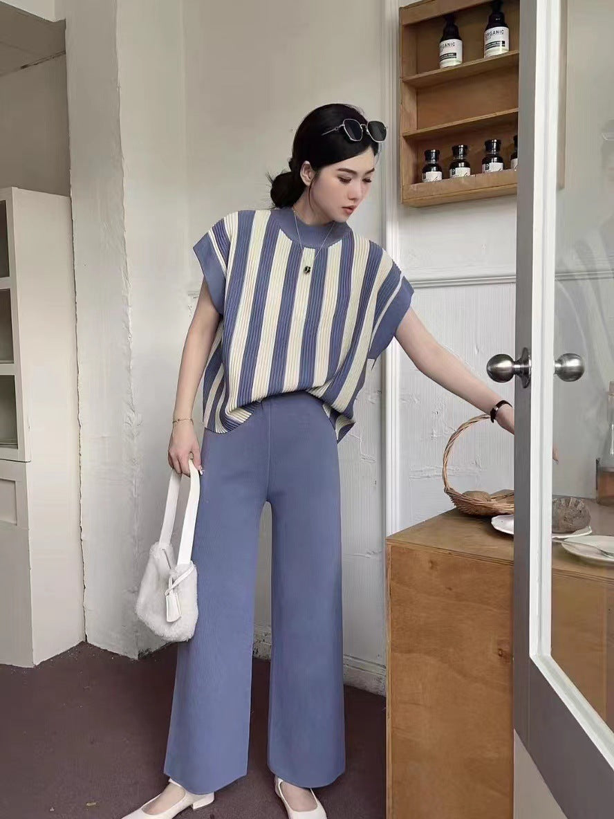 Signature Striped Knitted Loose 2 Piece Set