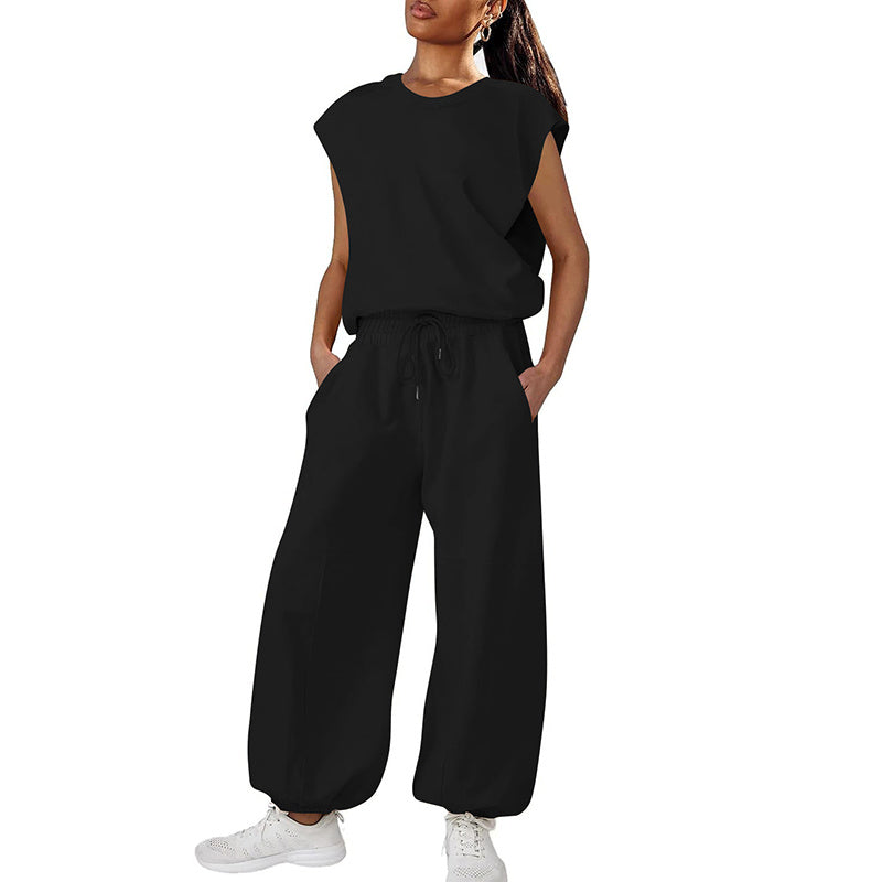 Summer Loose Sleeveless Long Jumpsuit w/  Backless Design & Elastic Waist