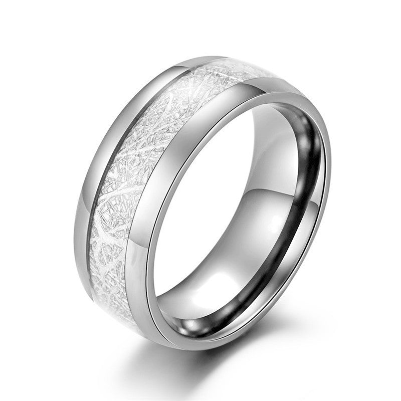 Two Tone Unisex Tungsten Inlaid Ring.