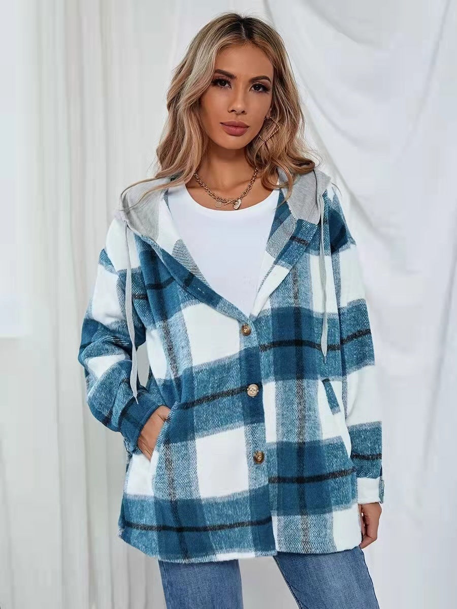 Plaid Pinnacle Woolen Hoodie