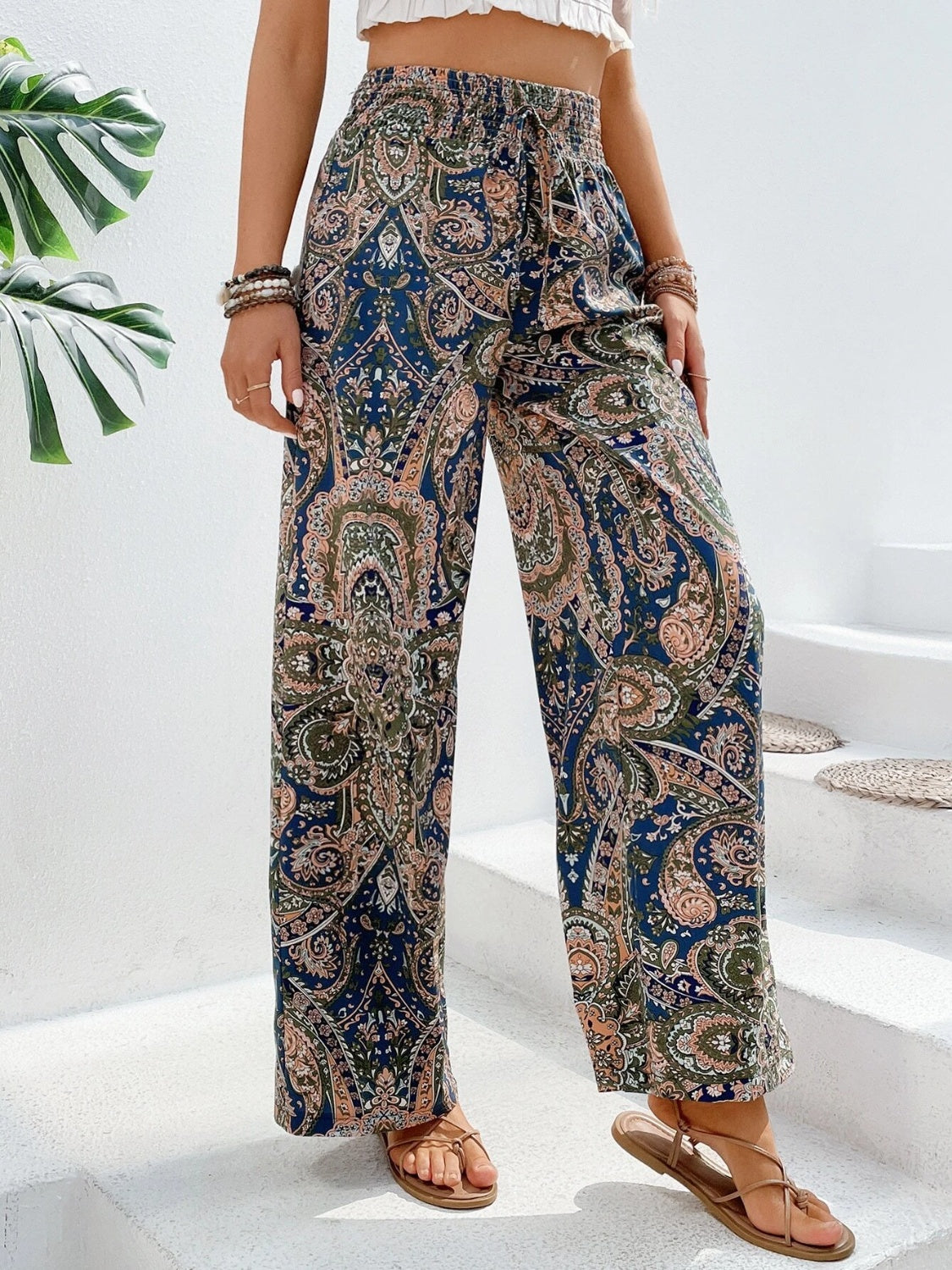 Summer Cool Trendy Print Wide Leg Pants