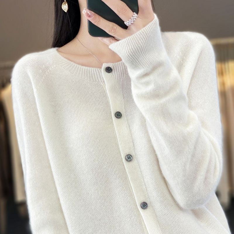 Cashmere Cardigan Sweater with Long-sleeve
