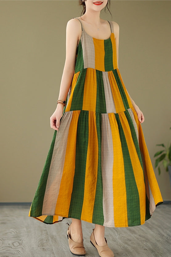 Cotton Linen Loose Plus Size Long Dress