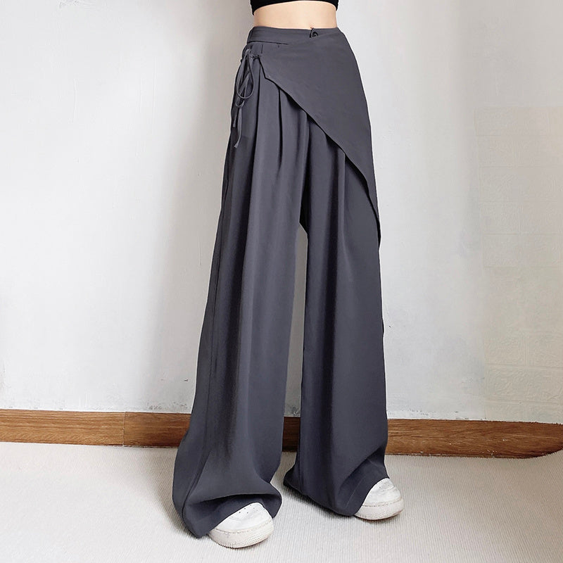 City Escape Dark Grey Loose High Waisted Casual Pants