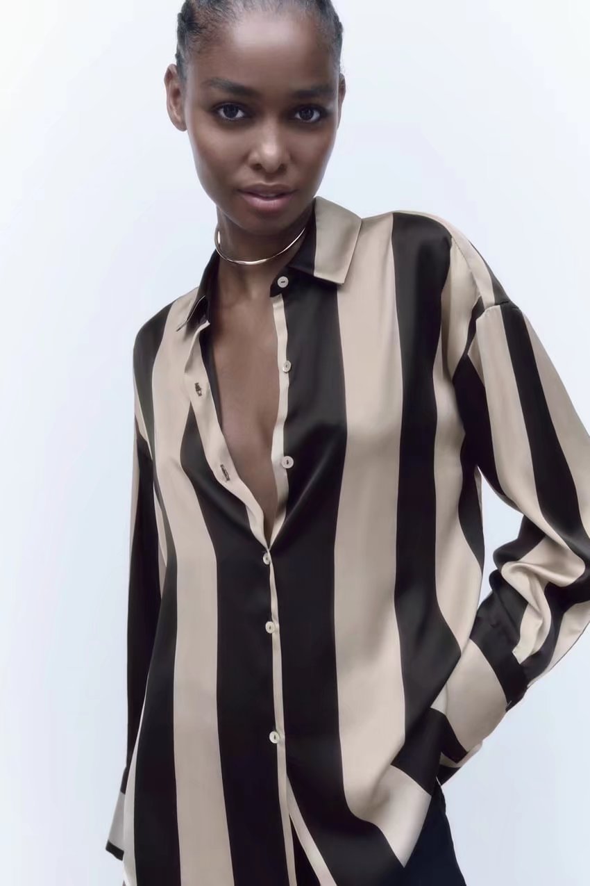 Iconic Silk Satin Texture Loose Shirt