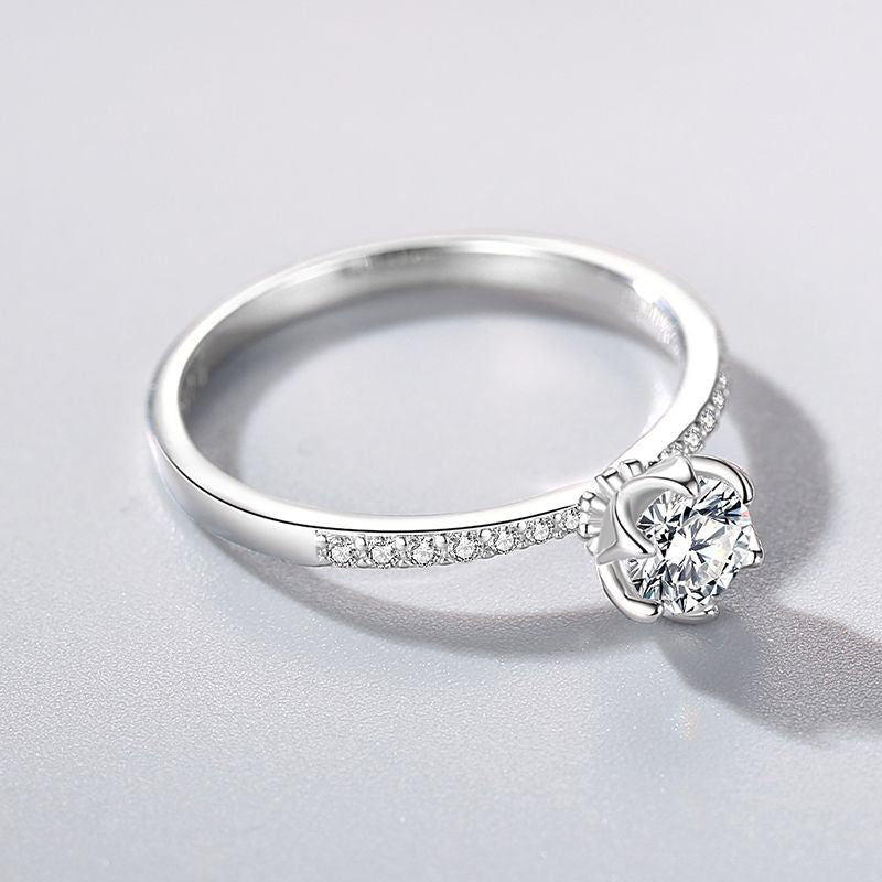 Brilliant Cut Sparkling CZ Diamond Ring 925 Sterling Silver.