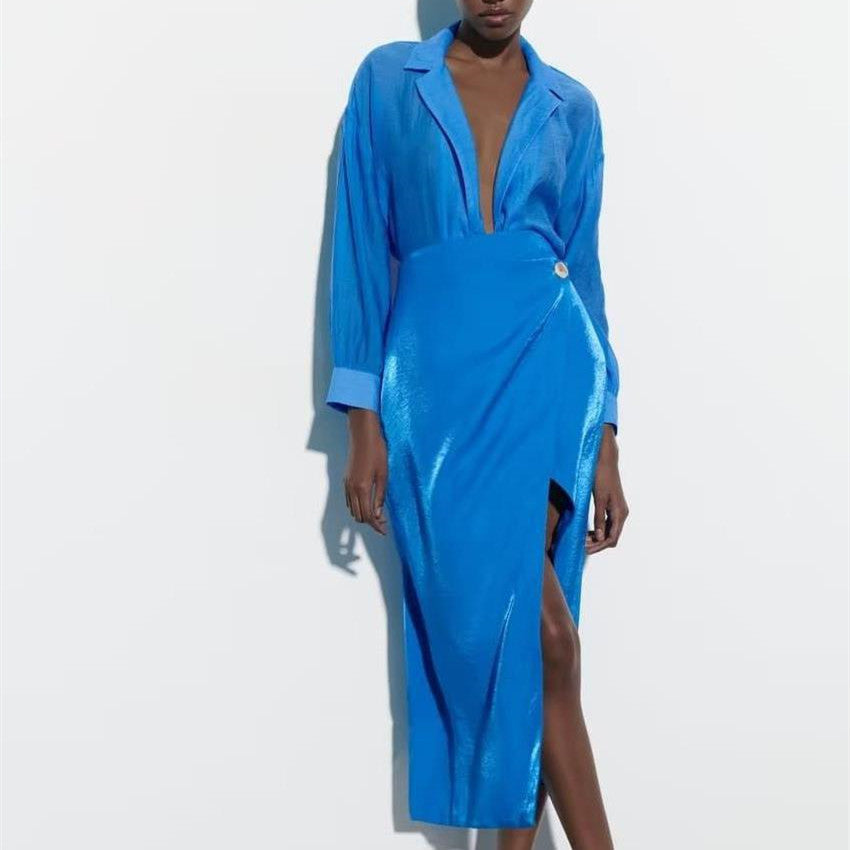 Luxe Textures Silk Satin High Waist Skirt & Top Set