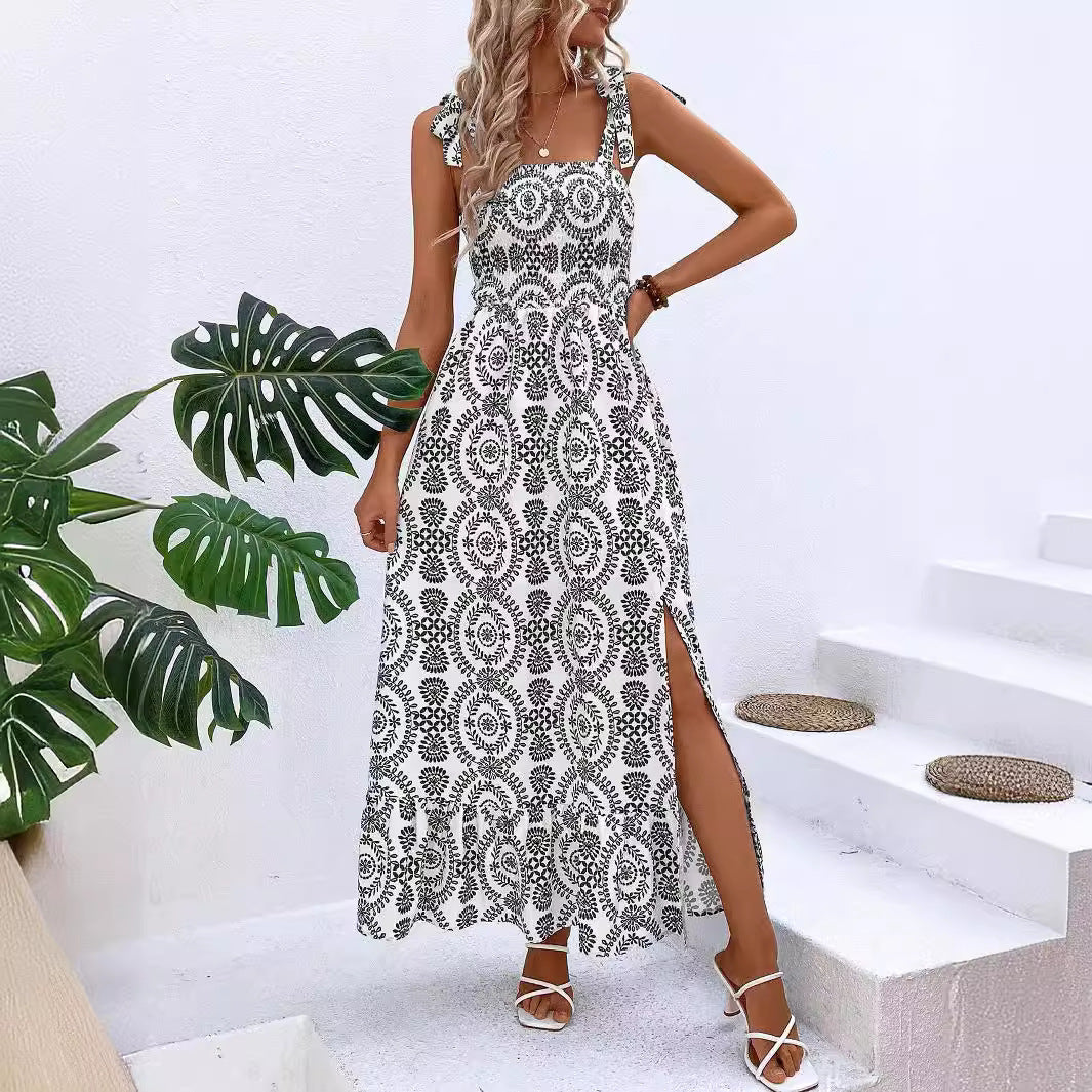 Summer Geometric Boho Sling Style  Dress