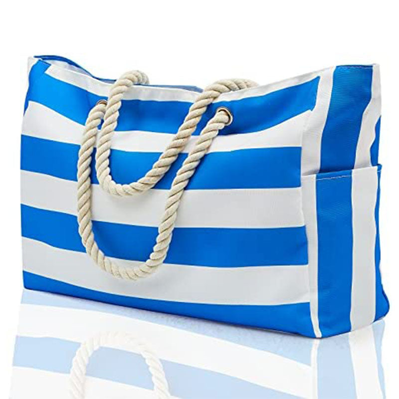 Canvas Striped Large Beach Traveling Bag